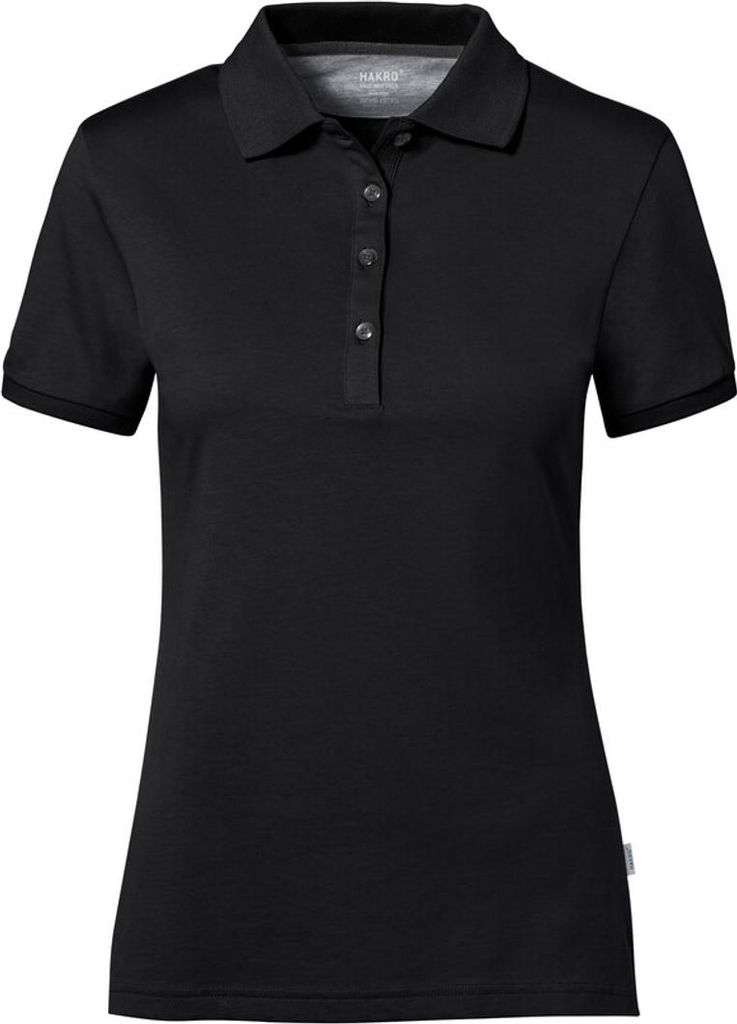 HAKRO Baumwolle Tec Damen Poloshirt 214, schwarz, XL