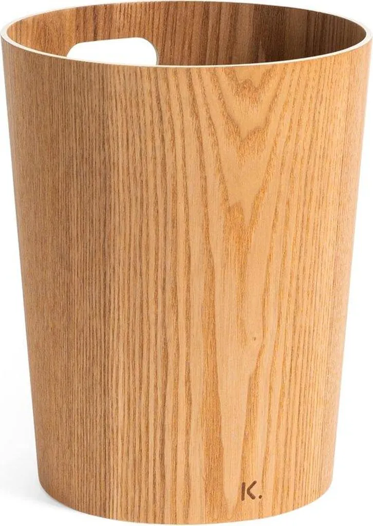 Poubelle en bois moderne pour chambre - Finition chêne naturel massif
