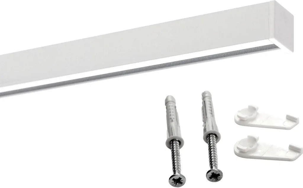 Binario per tende, su misura, bianco a 1 tenda - Serie quadrata - 360cm