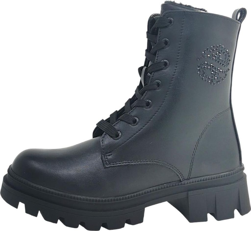 Dockers by Gerli Kinderschuhe Mädchen Schnürstiefel Schwarz Freizeit, Schuhgröße:40 EU