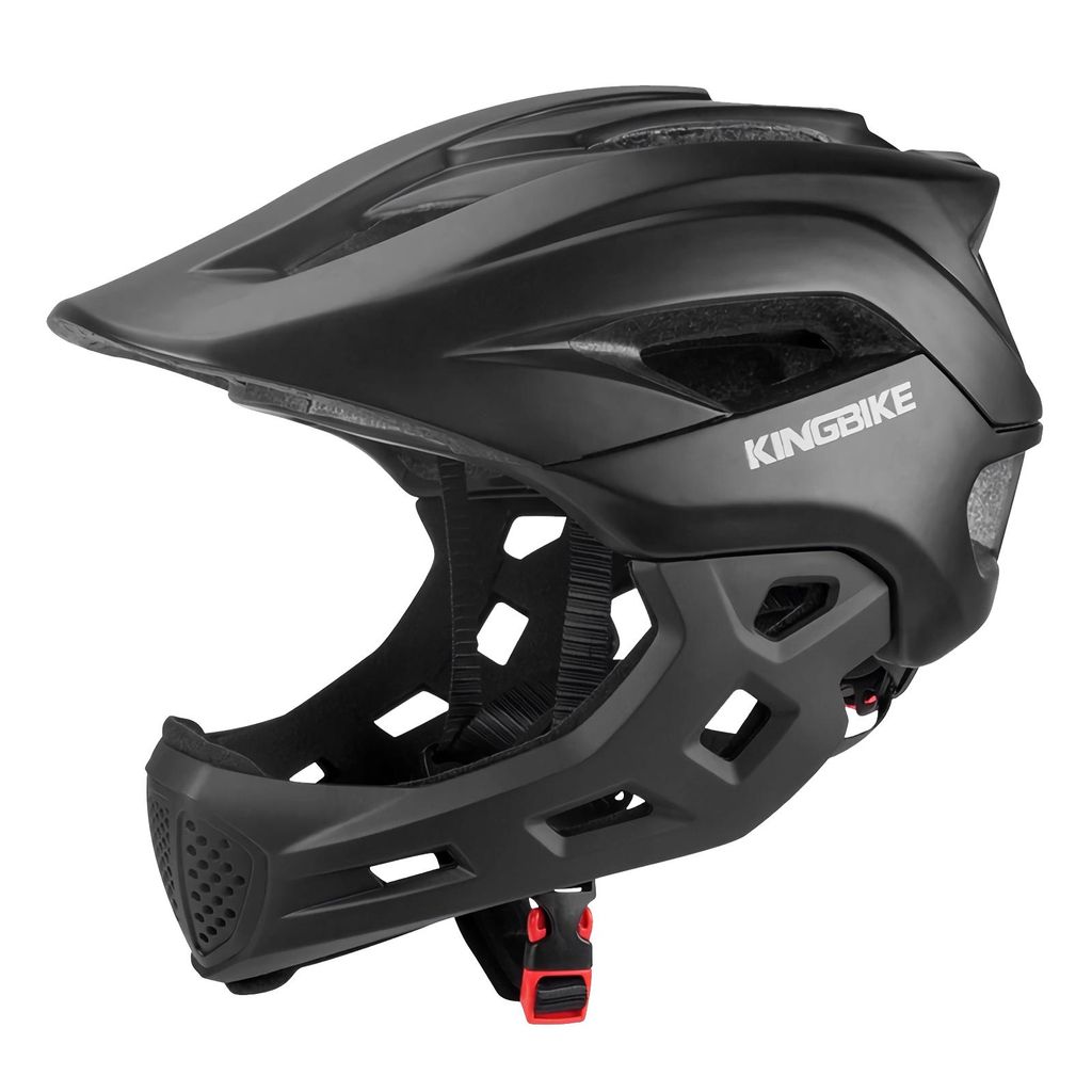 Vollvisier-BMX-Kinderfahrradhelm abnehmbar M Schwarz Produktbild 