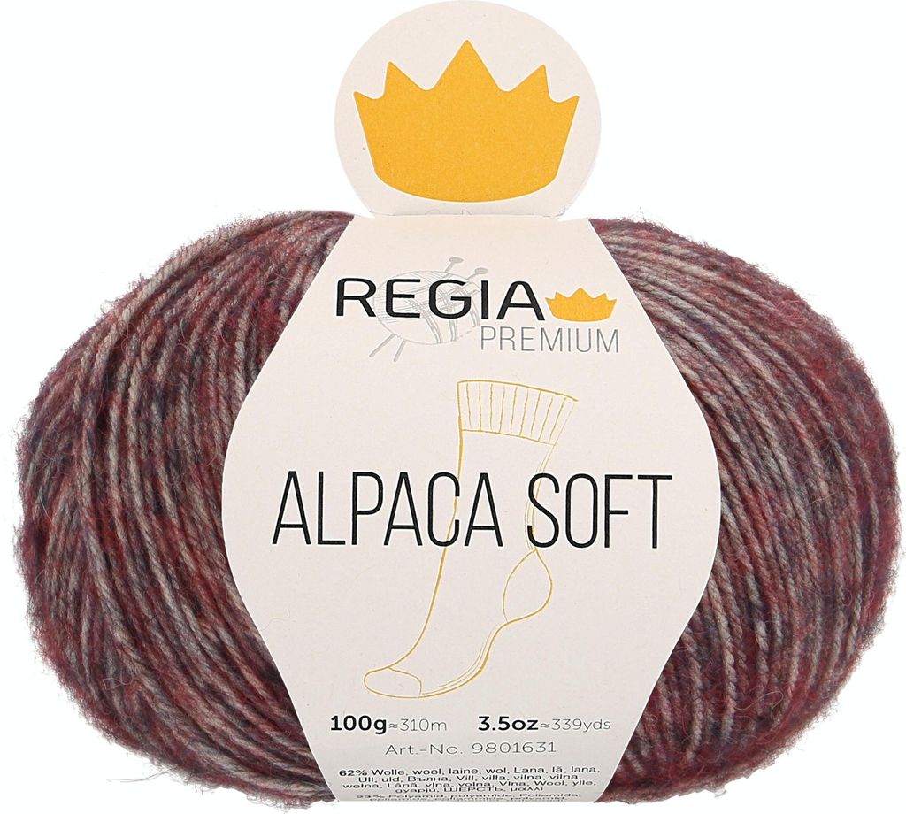 Schachenmayr REGIA Premium Alpaca Soft, 100g Berry meliert Handstrickgarne