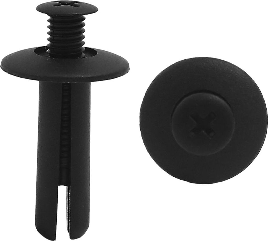50St?k Allgemain Plastik Nieten Trimm Panel Push-Typ Fastener Clips Schwarz 8mm de