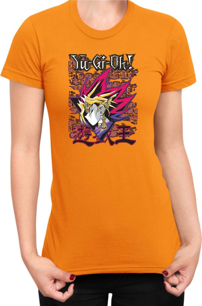 Damen T-Shirt Japan Manga Anime Comics Yu Gi 024, Lady XS / Orange
