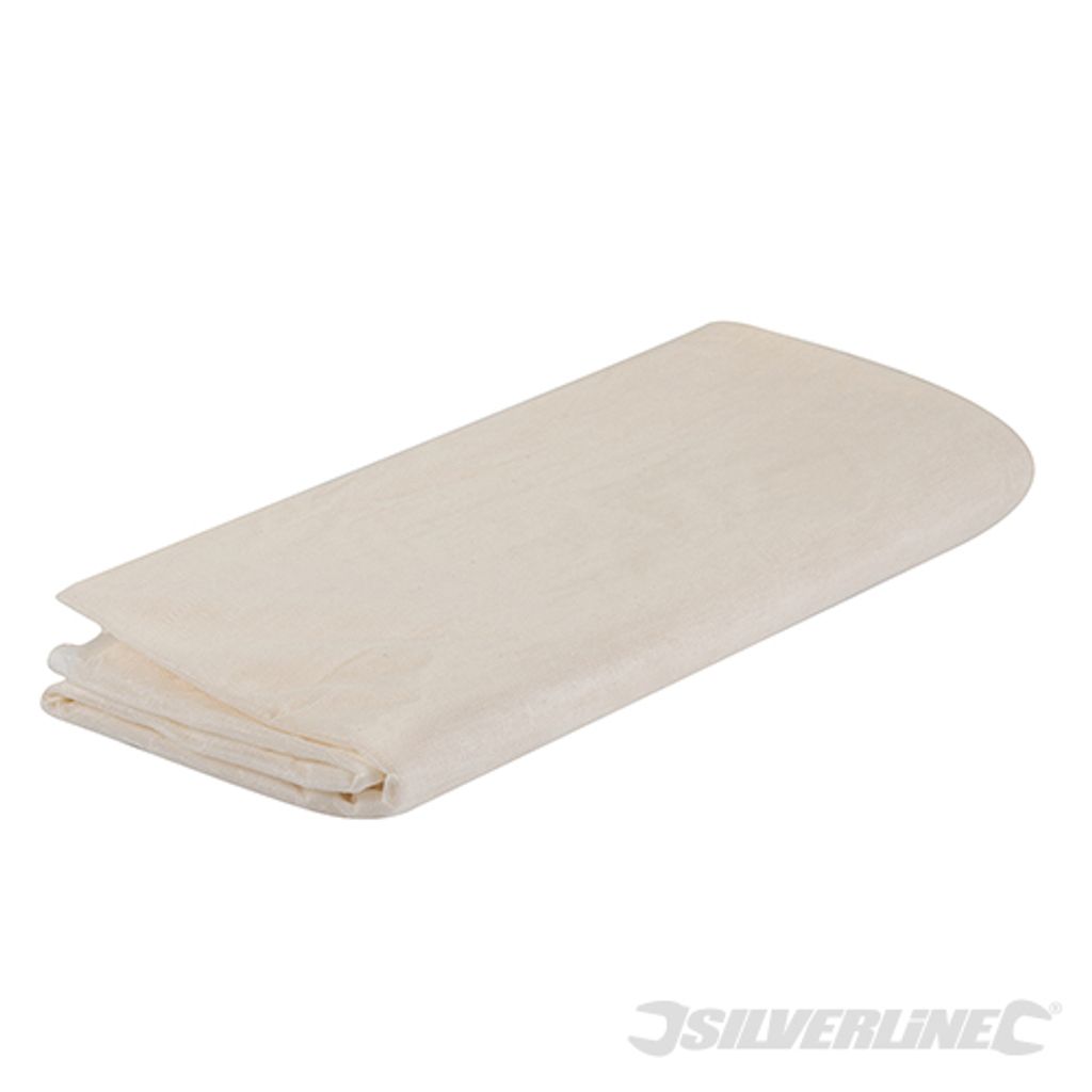 A folded cream-colored tarp is shown against a white background.