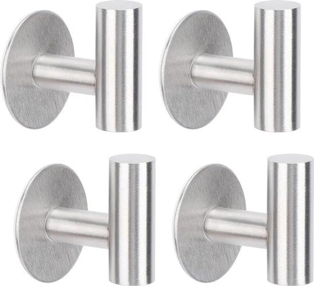 Accroche-serviettes adhésifs pour salle de bains lot de 4 coloris argent