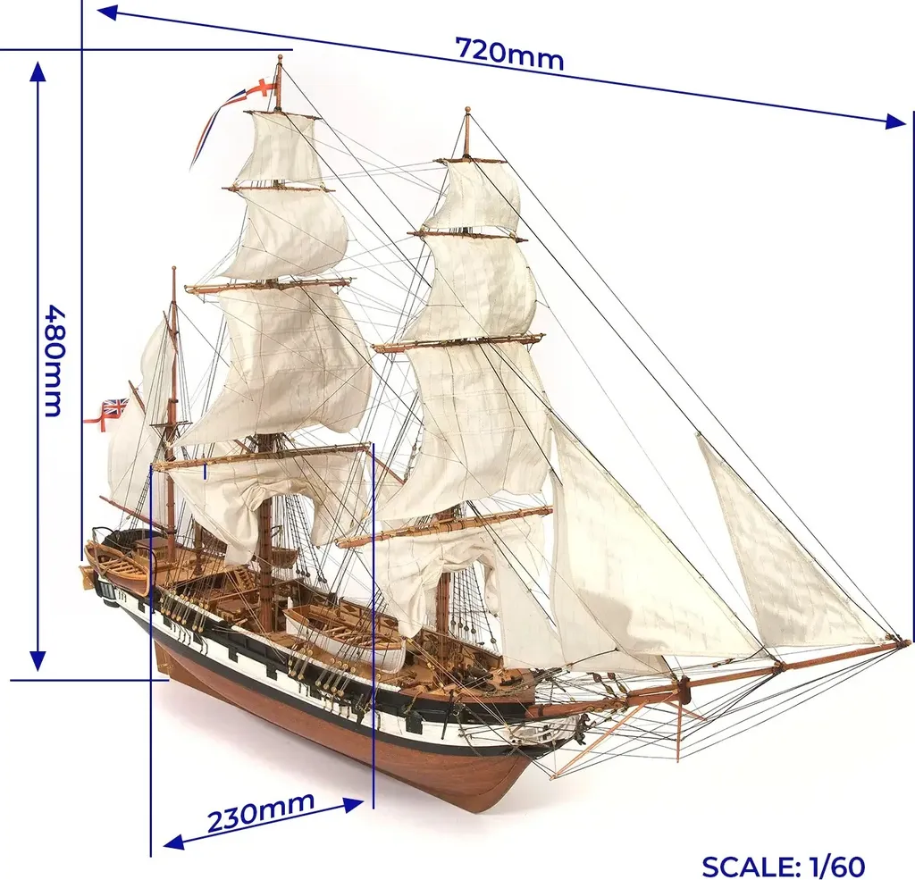 Maquette HMS Beagle 1:60 Haute Précision - Kit sans Défaut pour Passionné - 3