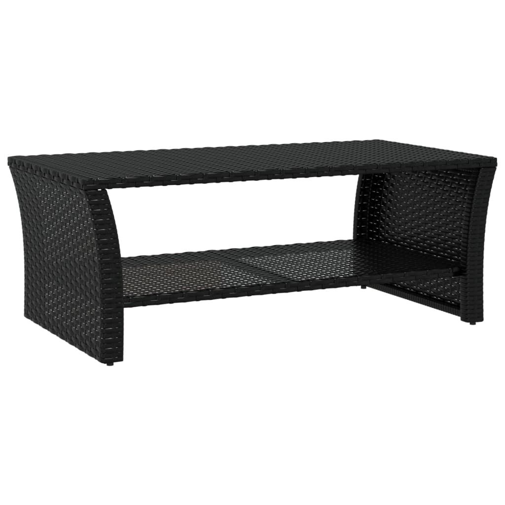 vidaXL Table basse noire 100x50x40 cm Poly rotin Image du produit 