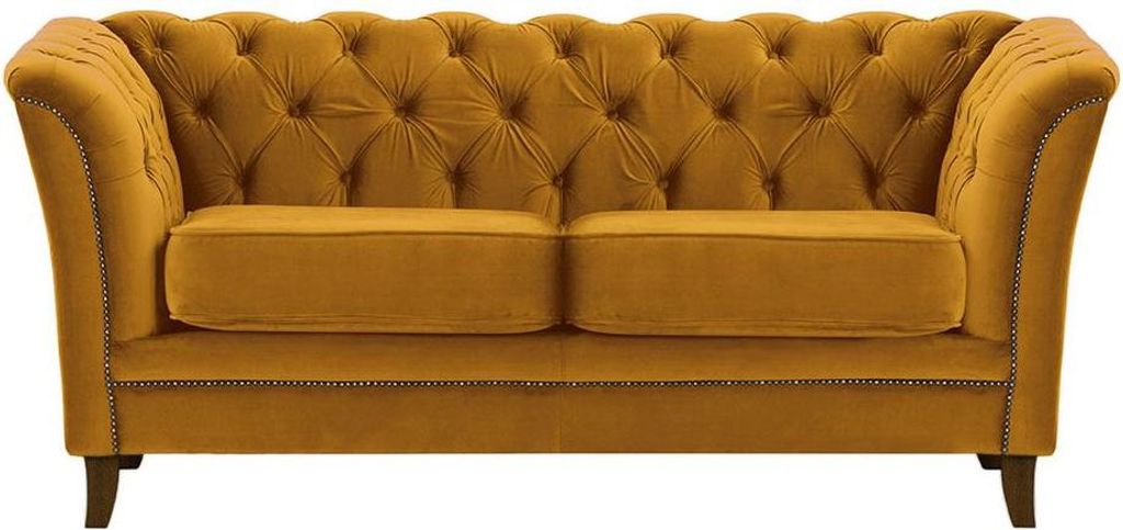 Zweisitzer-Sofa Karin-Velluto 8-dunkle Eiche-rustikales Silber