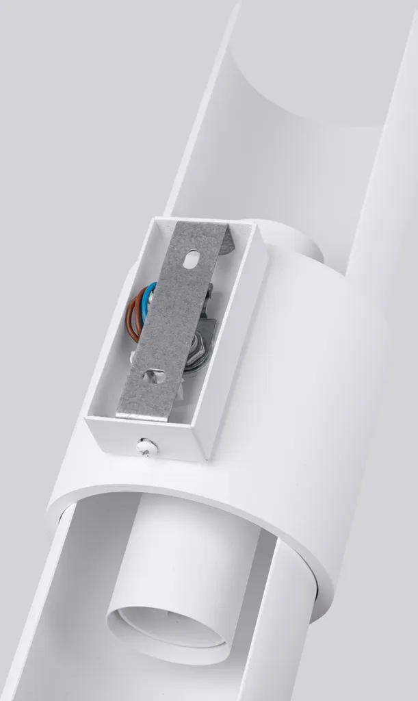 Luminaire intérieur FLASH 2 double éclairage E27 acier blanc 37cm