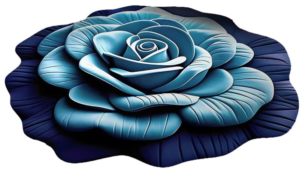 Fußmatte in Blütenform mit weicher, farbverlaufender Blütenblattstruktur, 3D-Blumenmuster, rutschfest, waschbar, dekorativer Teppich für Bad, W...