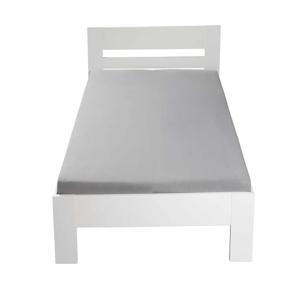 Cadre de Lit 90x200cm Blanc Annik Couchage une Place Contemporain