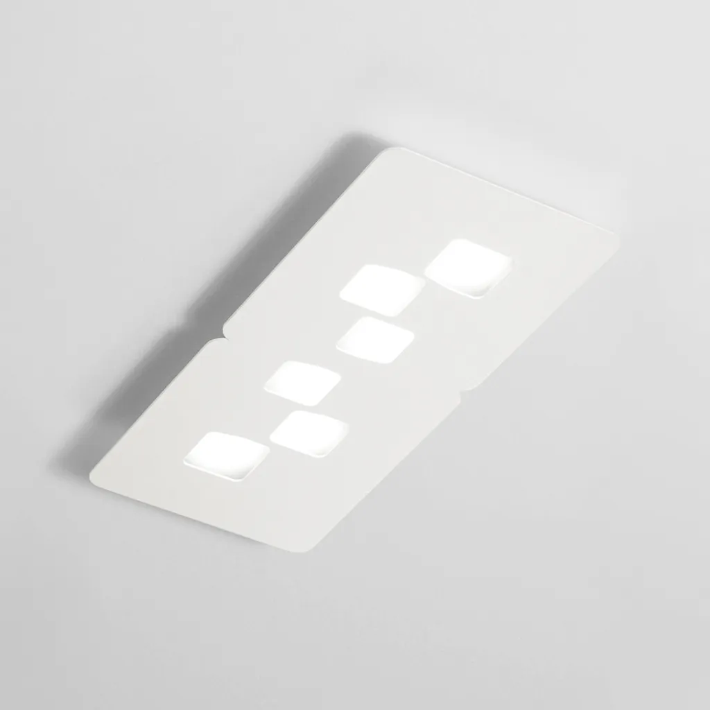 Luminaire de plafond Bilbao Blanc 6 spots Gx53 pour salon et cuisine