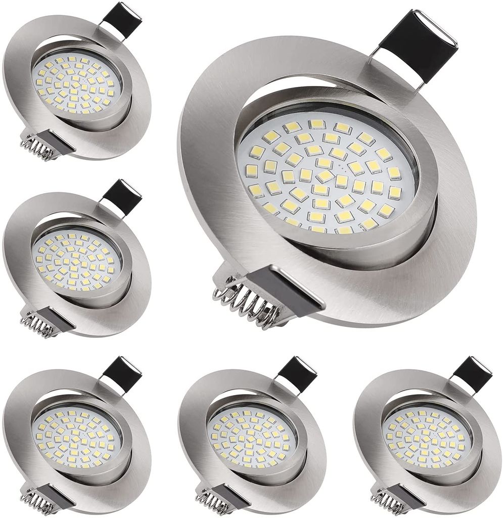 6x LED Einbauleuchten ultraflach Deckenspots Bad Strahler Spots Lampe IP44 