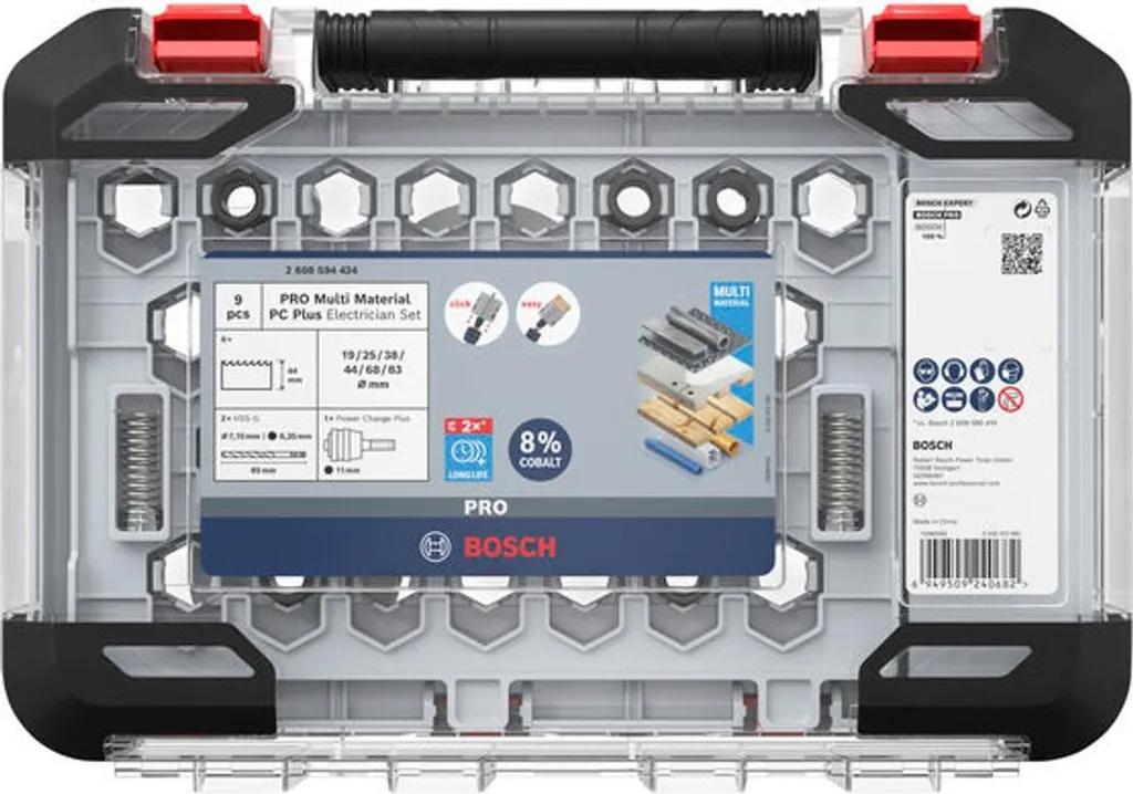 BOSCH 2608594424 BOSCH PRO Multi Material PC Plus Lochsägen-Set, 9-teilig