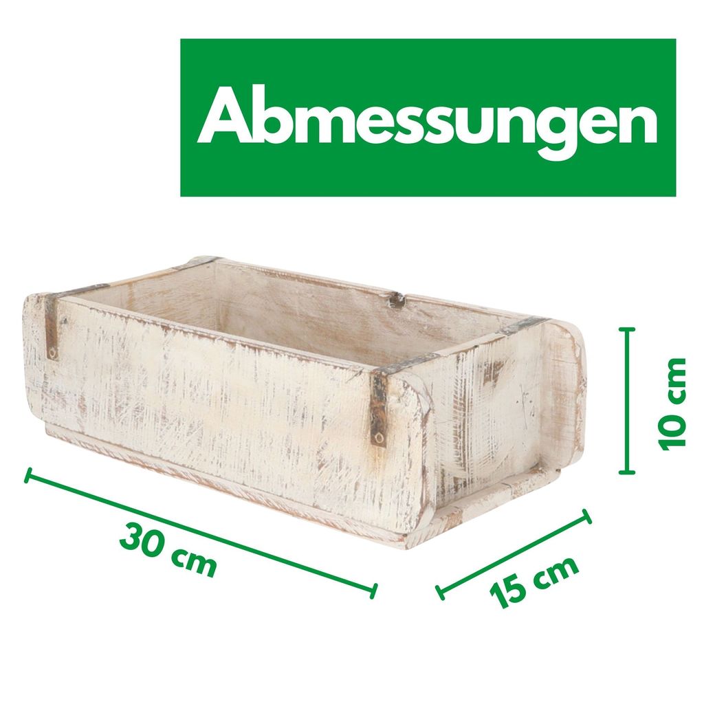 Novaliv 2 x houten kist vintage wit 30 x 15 x 10 cm oude baksteenvorm hout een kamer multifunctionele kist van gerecycled oud hout elke vorm een uniek - geschenkdoos