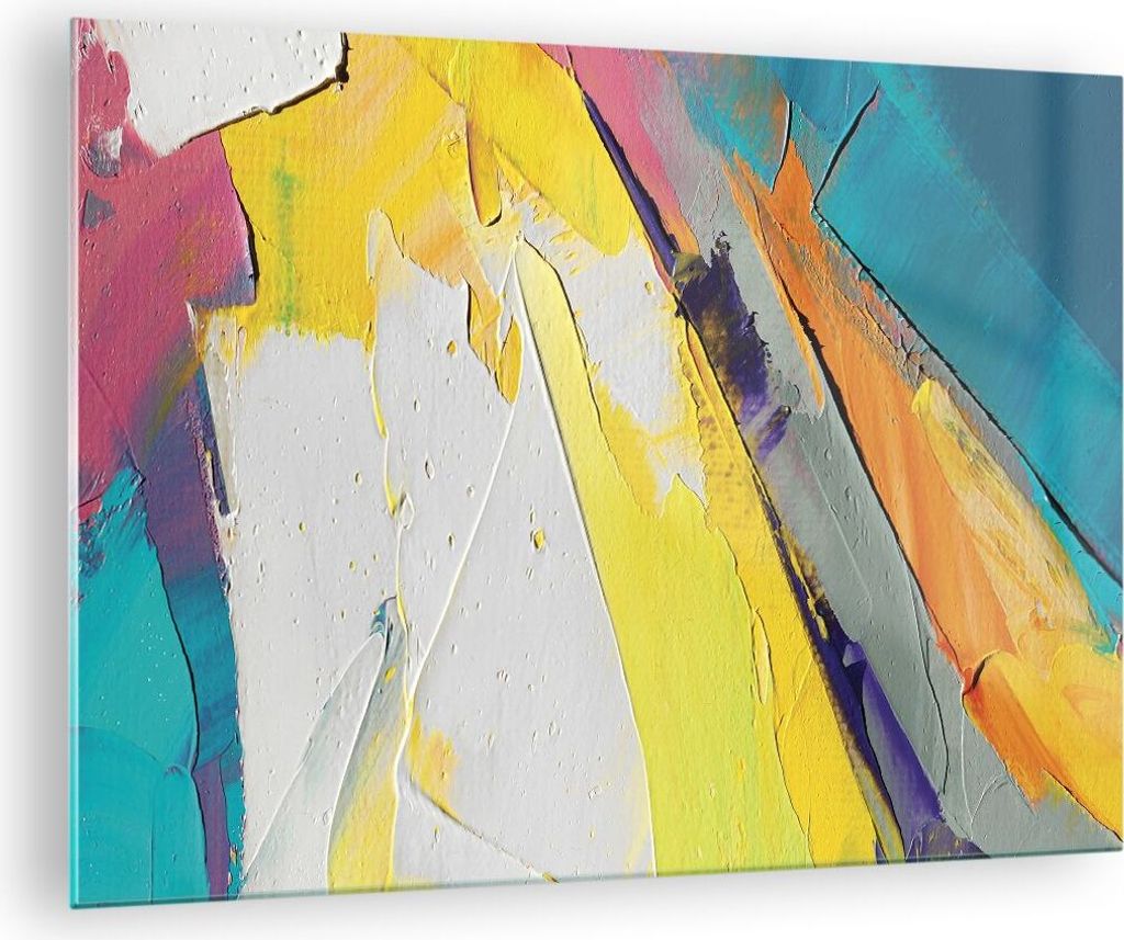 Bilder auf glas - Einteilig - Deadlock Farben dreidimensional - 70x50cm - Glasbilder - Wandbilder - Bilder - Wanddekoration aus Glas - Glas Bilder ...