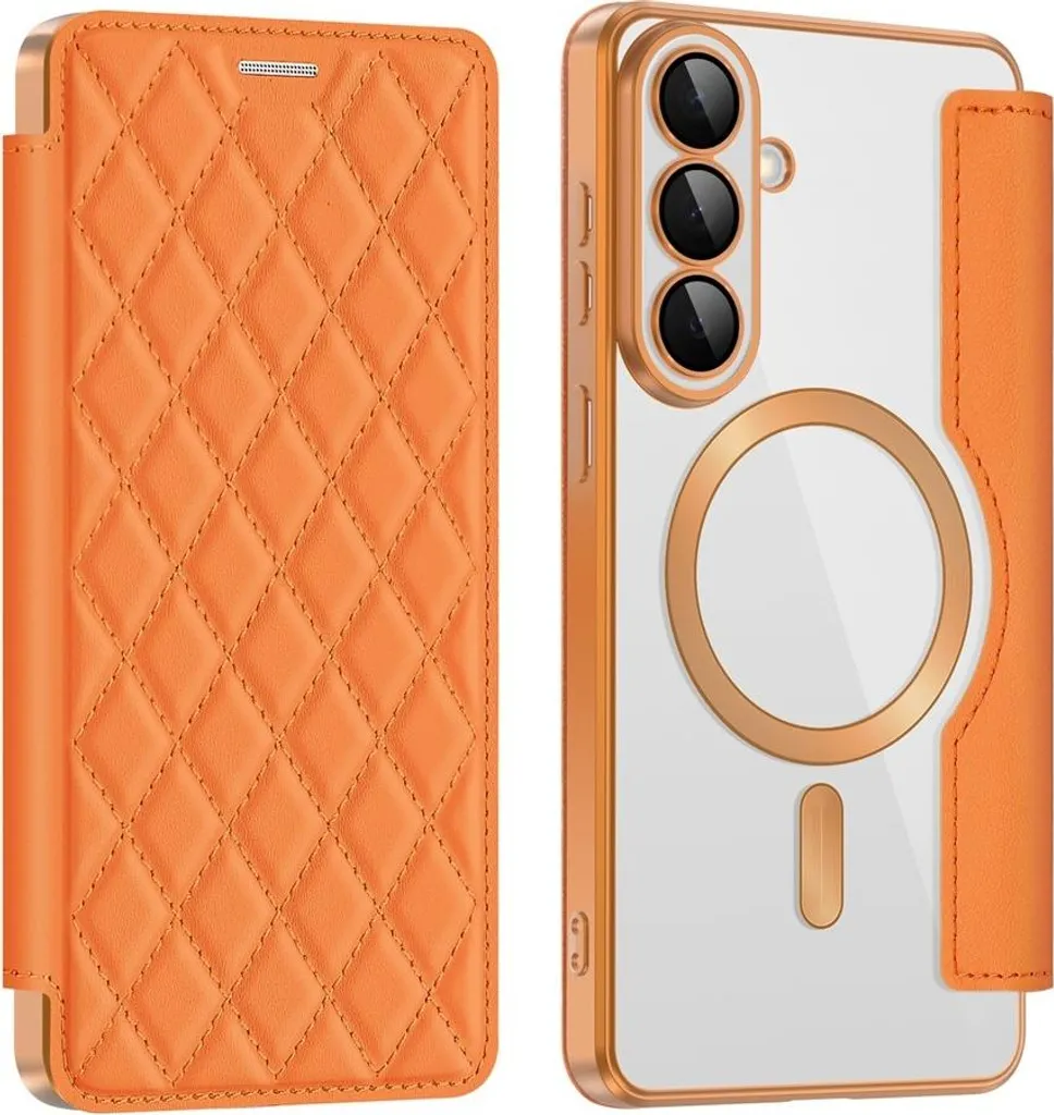 Cover Phonesta Luxury Crystal Puffed S26 Plus Arancione MagSafe Chic