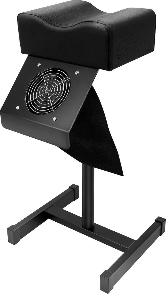 Tabouret de pédicure noir réglable avec ventilateur aspirant intégré