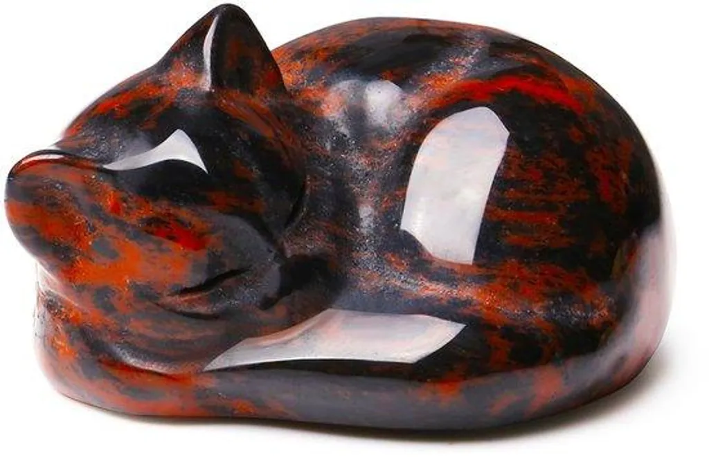 Figurine Chat en Obsidienne Noire et Cristaux Naturels - Kawaii Kat 8cm