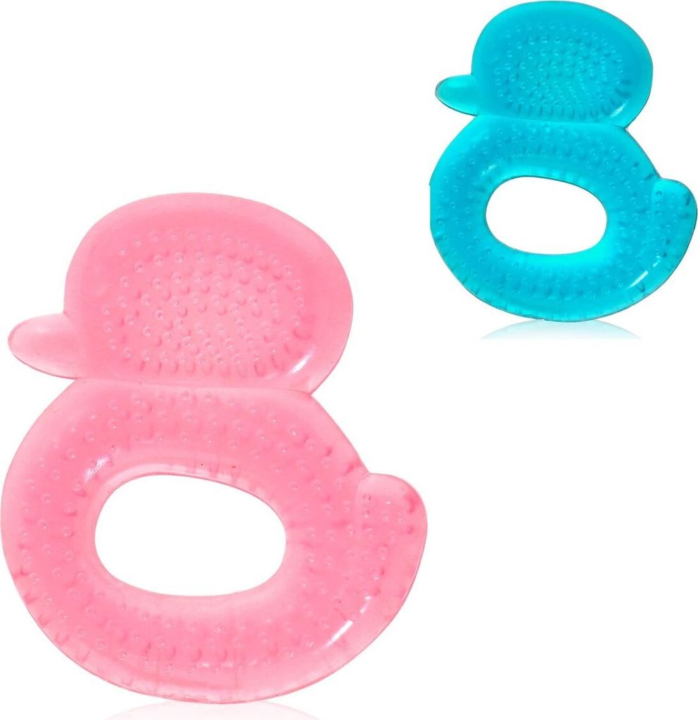 Lorelli Beiring Ente, mit Wasser gefllt, Zahnhilfe, Khlbeiring, ab 3 Monaten rosa