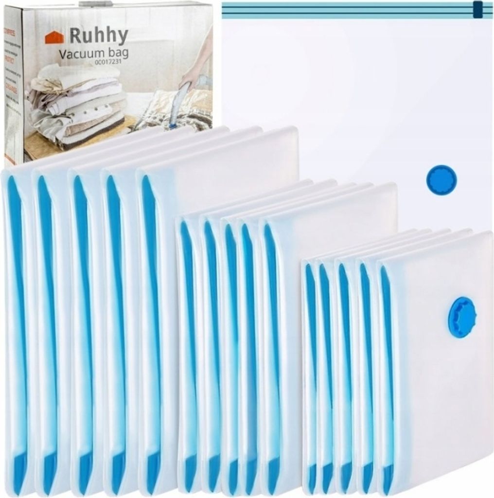 Platzsparende Vakuumbeutel - 10er-Set, transparent/blau, Produktbild 12