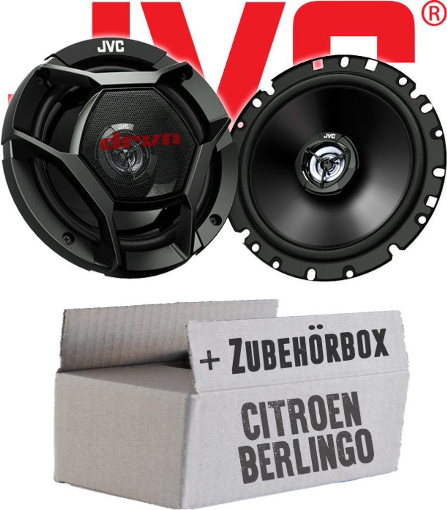JVC CS-DR1720 - 16,5cm 2-Wege Koax-Lautsprecher - Einbauset passend für Citroen Berlingo 2 - justSOUND