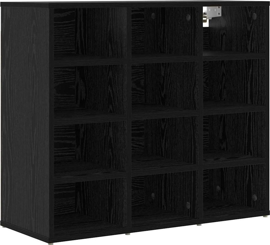 Schuhschrank mit Regal Schwarz Eichen-Optik 77,5 x 30 x 67 cm