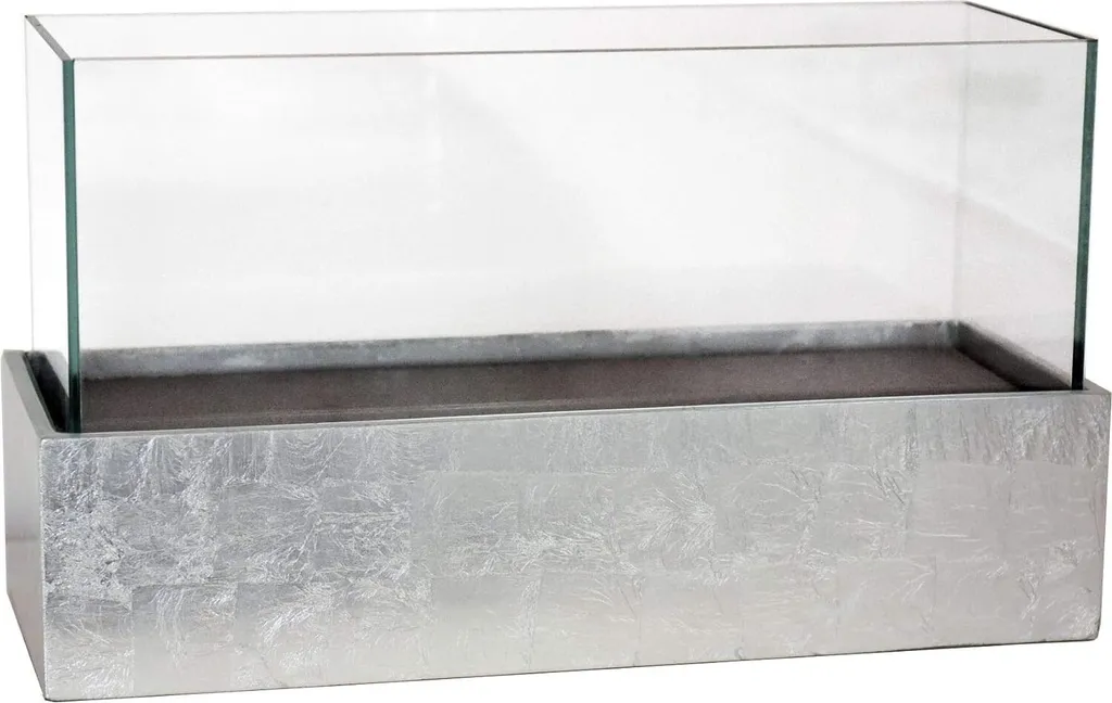 Photophore de table rectangulaire argent pour ambiance chic et cosy