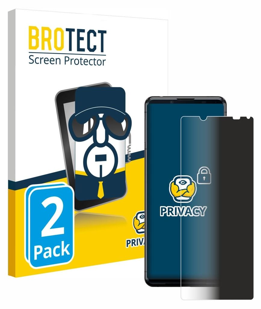 2x BROTECT Sichtschutzfolie für Sony Xperia 5 II Anti-Spy Privacy Sichtschutz Blickschutz Folie Blaulicht-Schutz