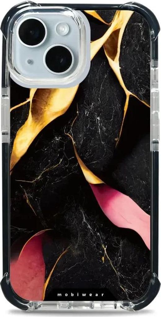 Handyhülle für iPhone 15 mit MagSafe, Mobiwear Elite Bumper, Vergoldetes Erz