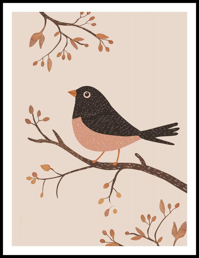 Plakat 60x80cm Muster für Kinder, Mädchen und Jungen - Zwitschern