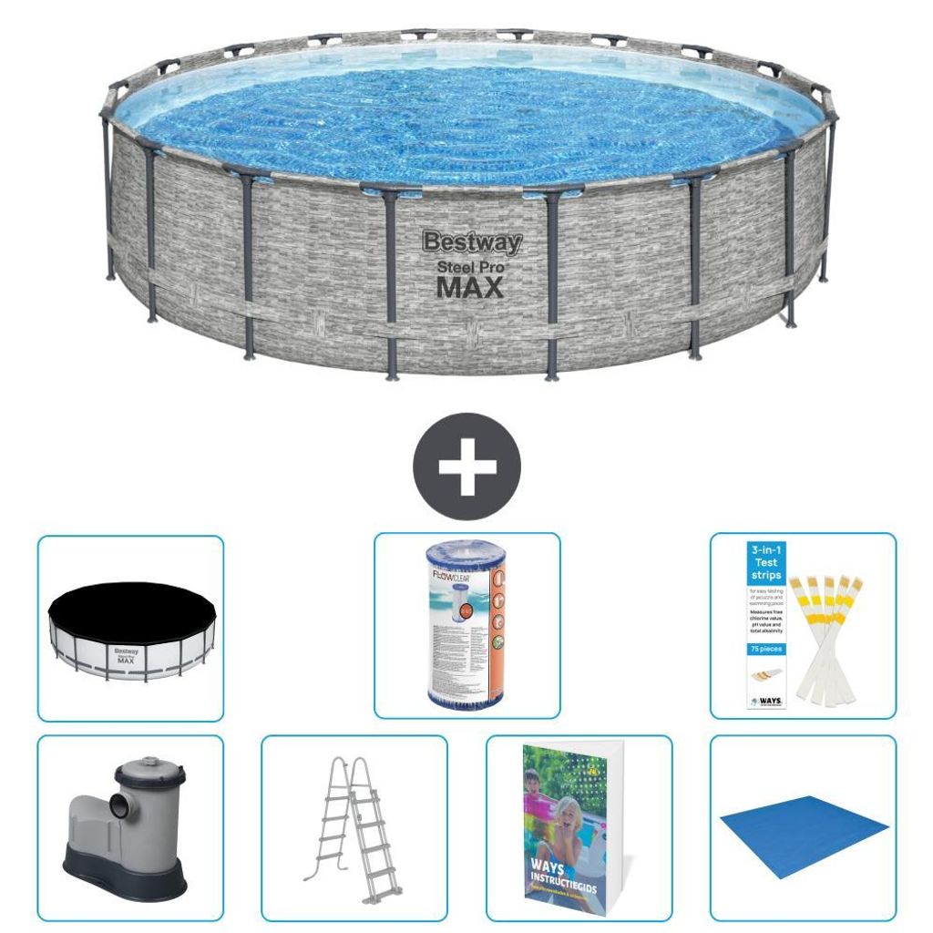 Bestway Steel Pro MAX Rund - 549x122 cm - 8-teilig S594