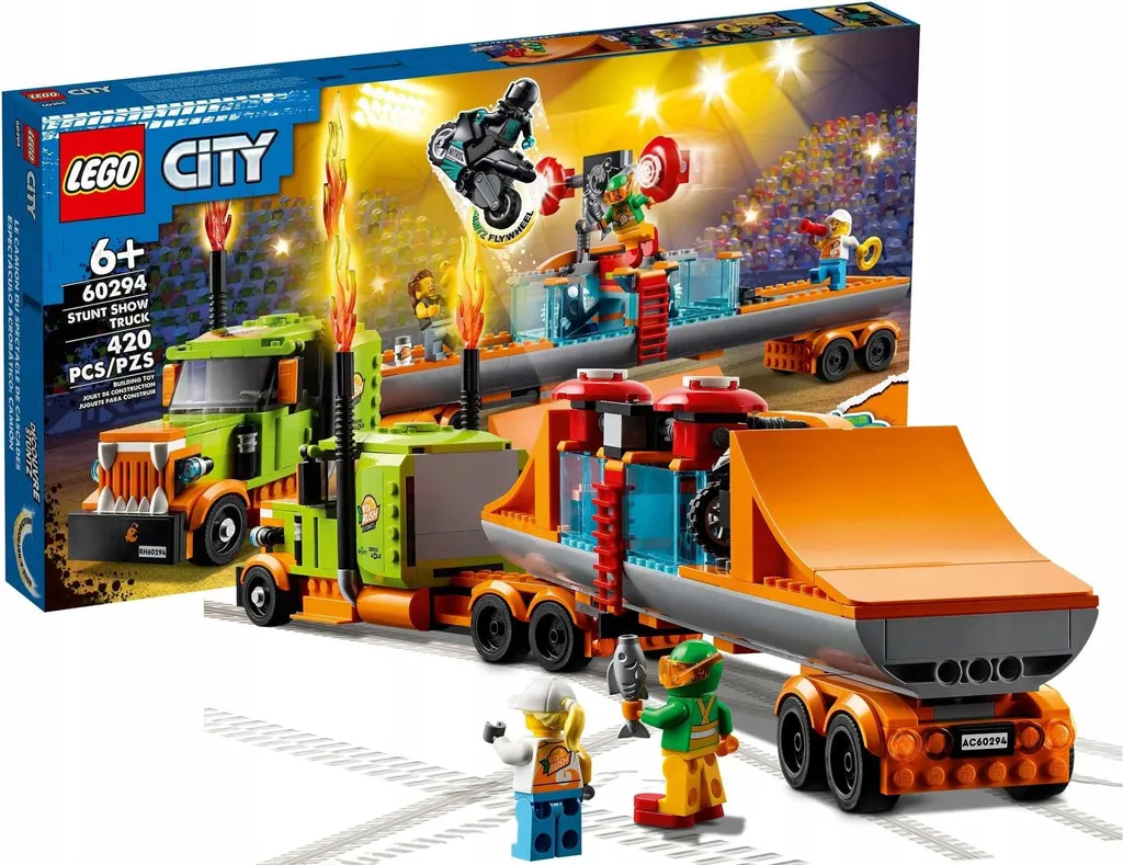 Camion de Cascade LEGO 60294 avec Rampe de Saut et Moto à Rétro-friction