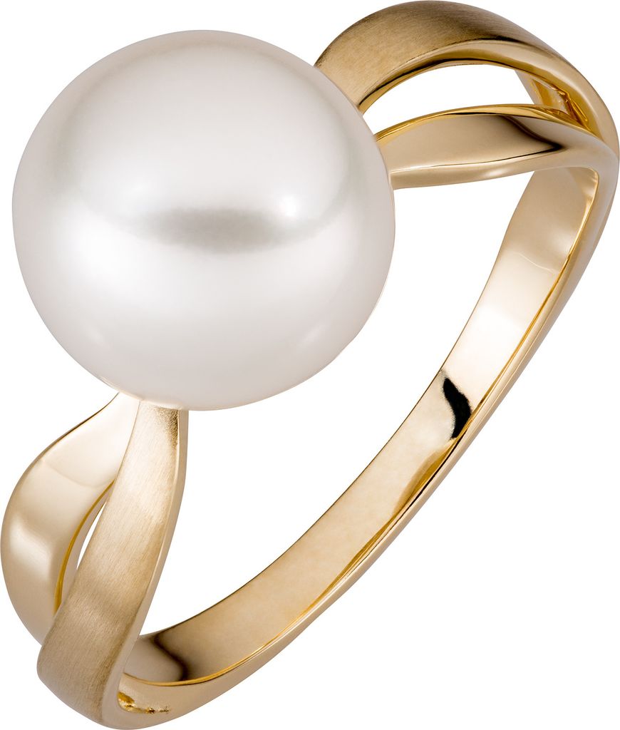 Orolino Ring 585/- Gold gelb 058 (18,5) Perle weiß 067370126