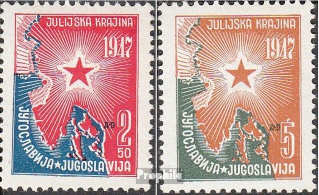 Briefmarken Jugoslawien 1947 Mi 527-528 (kompl.Ausg.) postfrisch Eingliederung