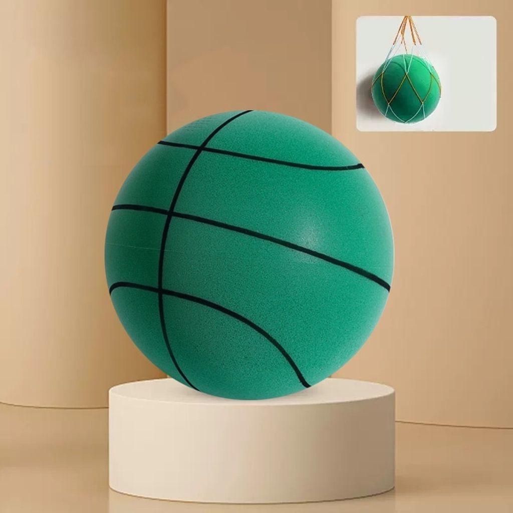 22cm Hüpfendes stummes Ballspielzeug für den Innenbereich, lautloser Basketball, Flummi lautloser Spielplatz, Kind, Sportspiele, Geschenk,Grün