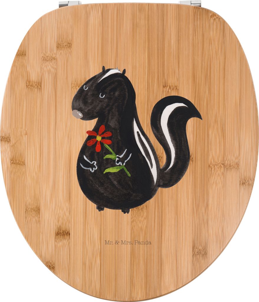 Mr. & Mrs. Panda Klo-Deckel Stinktier Blume - Transparent - Geschenk, klo deckel, Dreams, Skunk, Raubtier, Toilettenbrille, WC Sitz, Wildtier, WC-S...