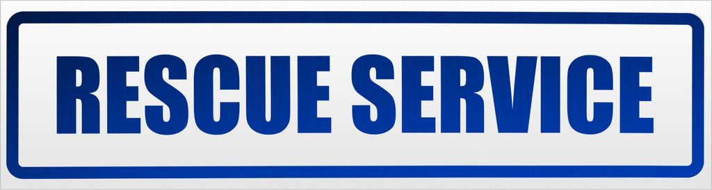 Kiwistar Rescue Service Magnetschild Schild magnetisch - 45cm Blau - reflektierend - Magnetfolie für Auto PKW Kfz