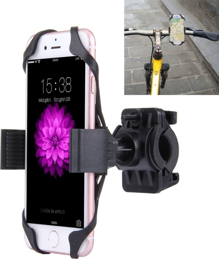 360 Grad Rotation Fahrrad Telefonhalter mit flexiblem Stretching Clip für iPhone 7 & 7 Plus / iPhone 6 & 6 Plus / iPhone 5 & 5C & 5s(Schwarz)
