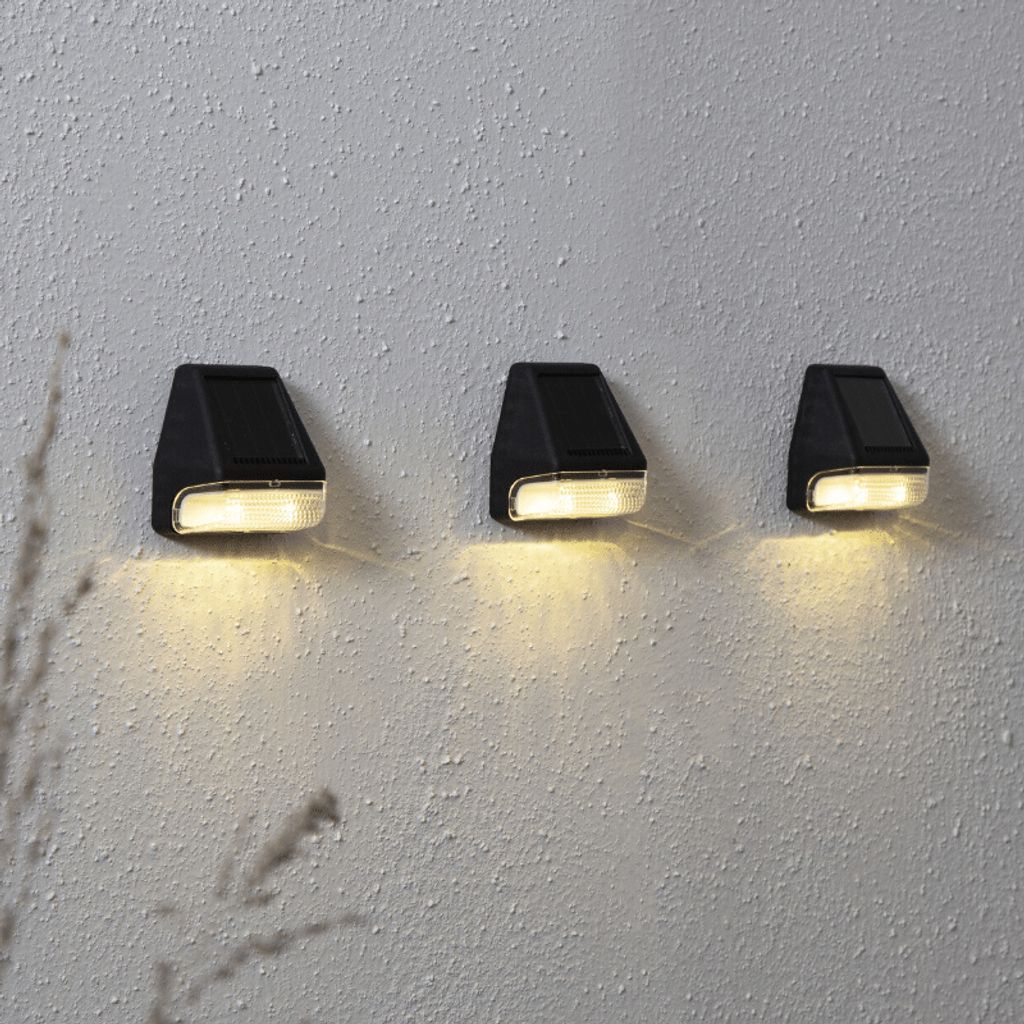 LED Solar Wandleuchte 'Wally Mini' - Kunststoff - warmweiße Produktbild 