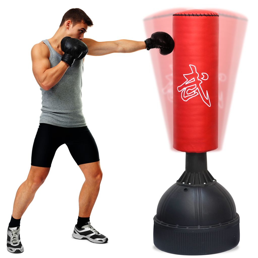 Höhenverstellbar Standboxsack Red Erwachsene Punchingball Boxen  120-160cm