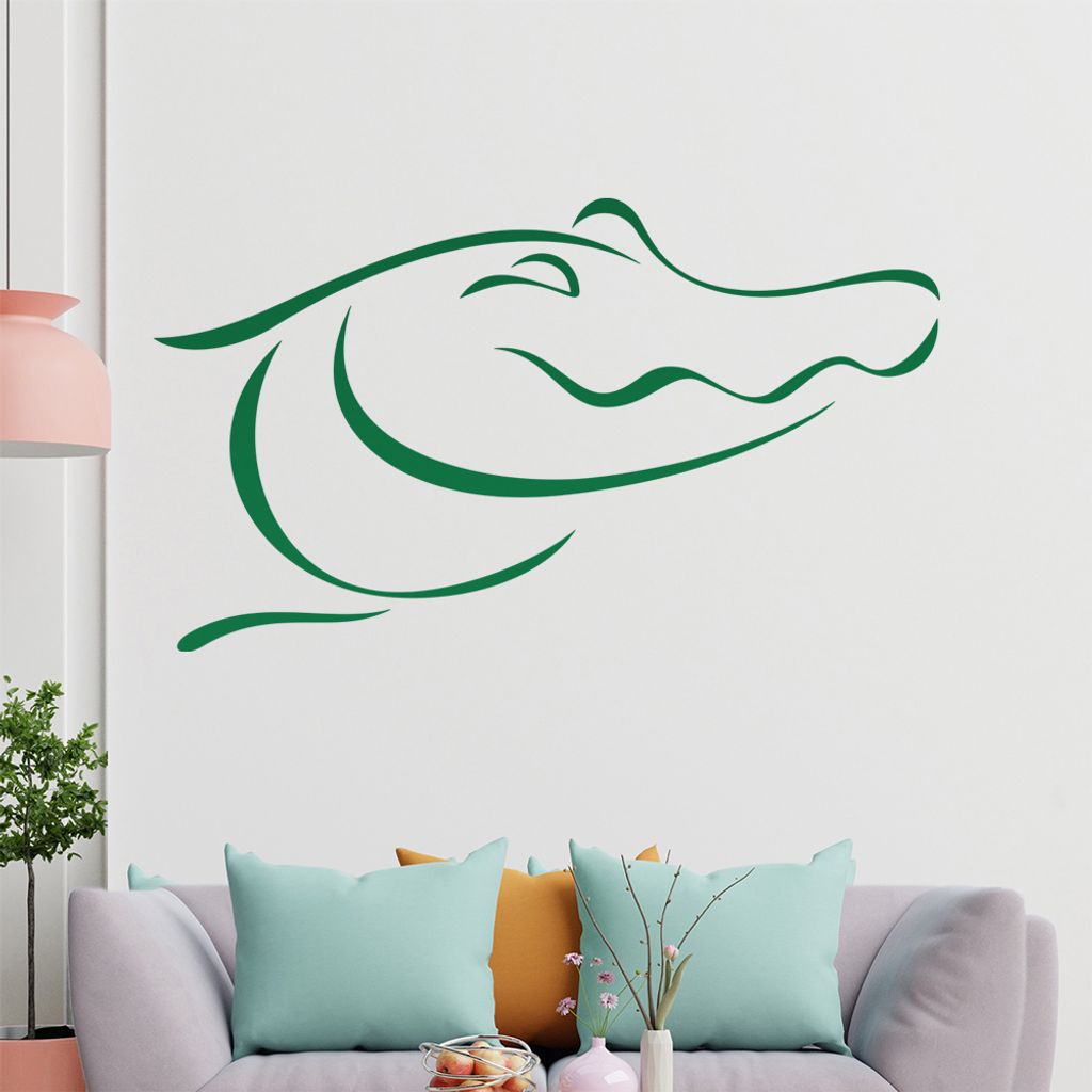 Krokodil Linien Wandtattoo in 6 Größen - Wandaufkleber Wall Sticker - Dekoration, Küche, Wohnzimmer, Schlafzimmer, Badezimmer