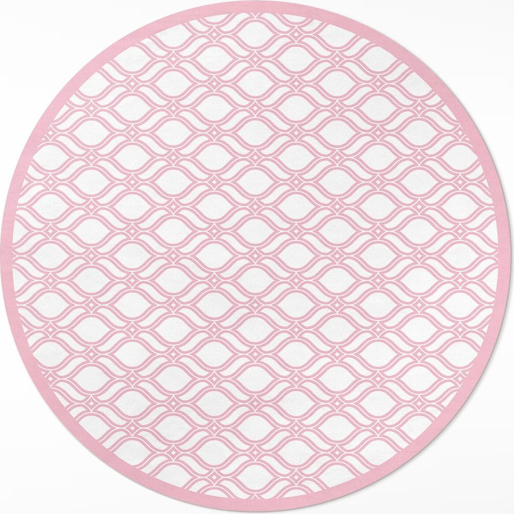 Puderrosa kariertes feines Mosaik– Vinylteppich – Indoor Teppich – Flur – Pflegeleicht – Runder Teppich – PVC Teppich – Outdoor Teppi...