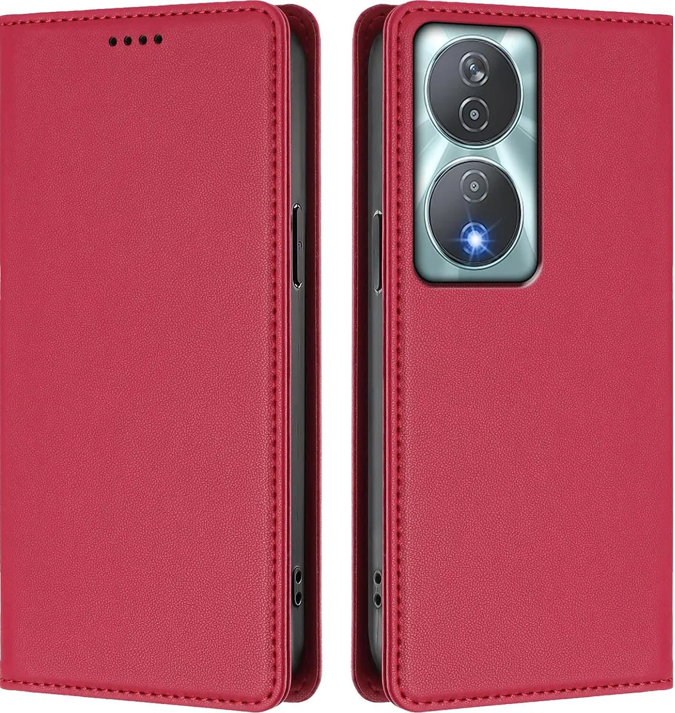 Custodia per cellulare per Honor X7b 4G/X7b 5G/Honor 90 Smart,PoliuretanoLeather Flip Cover Custodia magnetica antiurto con supporto rosso - 1