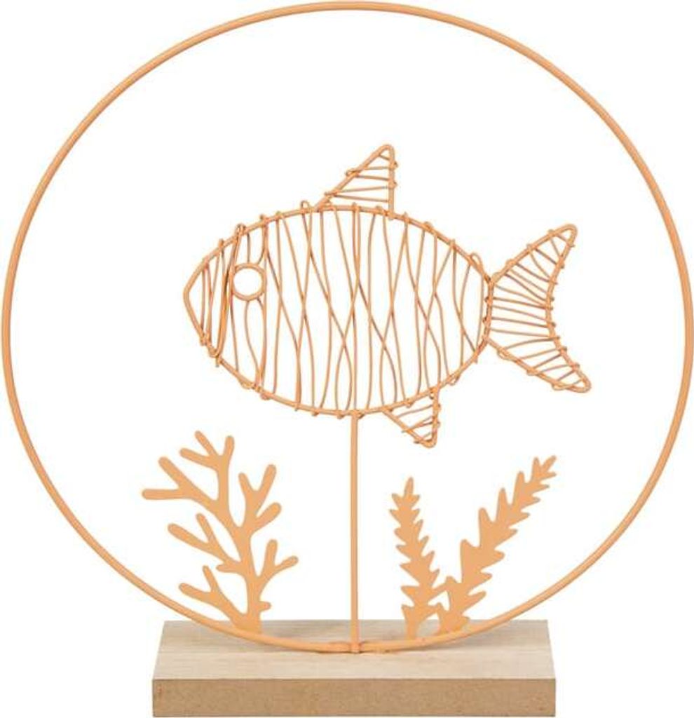 Dekokreis Fisch orange - ca. 20 x 5 x 21,5 cm
