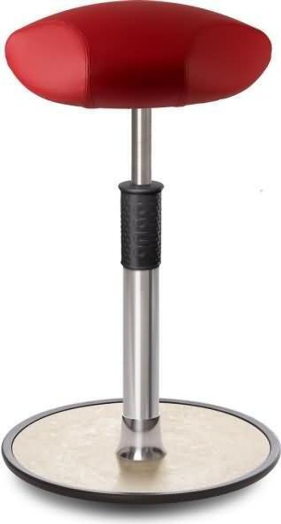 Sitz- Stehhocker Free Tall Triangel skai Kunstleder Rot Chrom /cremeweiß.