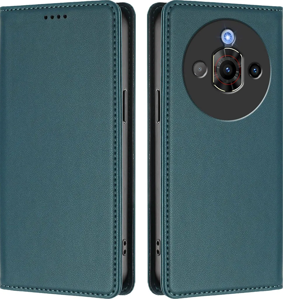 Custodia Portafoglio ZTE Nubia Focus Pro 5G - Cover Verde con Stand