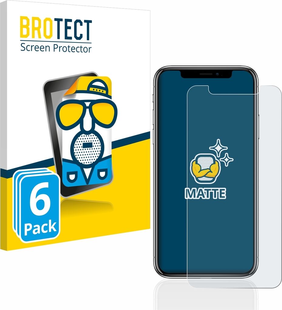 6x BROTECT Schutzfolie für Apple iPhone X / Xs / 11 Pro Displayschutz Displayschutzfolie Folie Matt Entspiegelungsfolie
