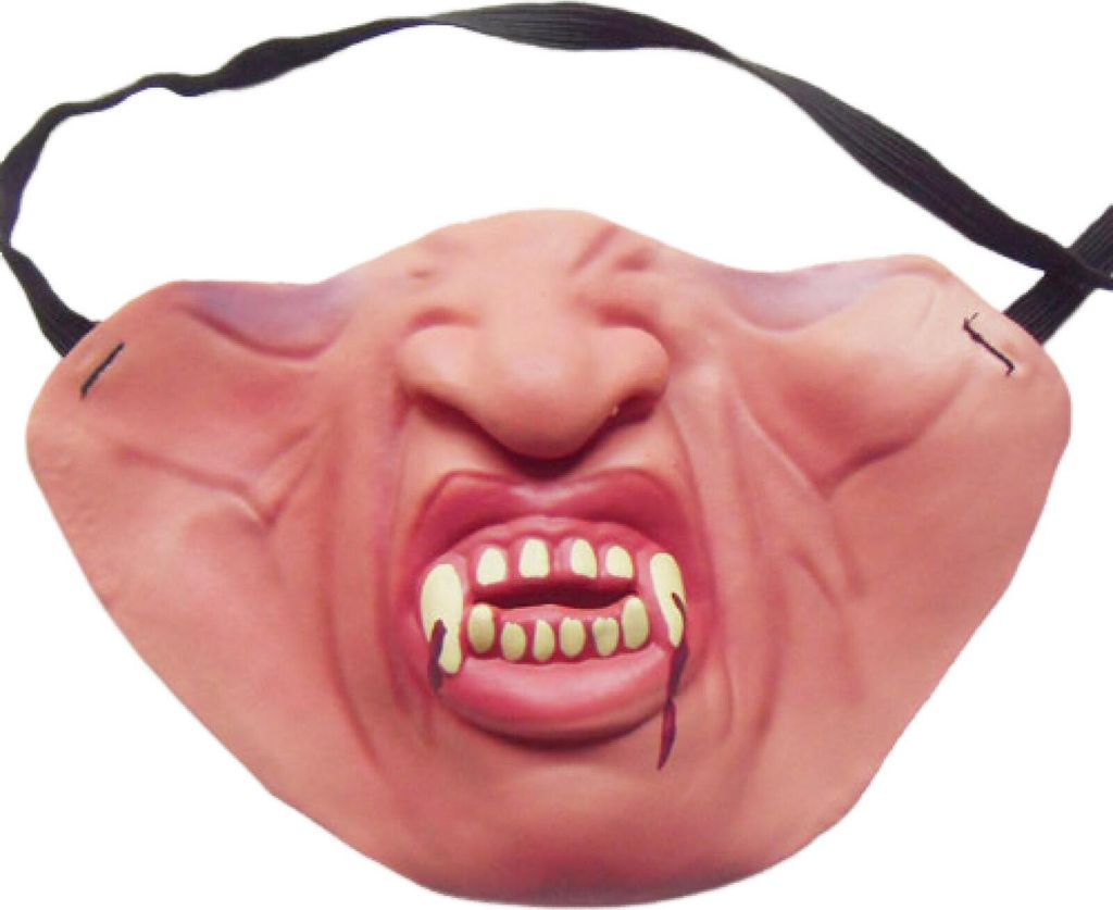 Halloween-Maske aus Latex, lustige Halbgesichts-Streichmaske, atmungsaktiv, realistische Horror-Maske für Kostümparty, Cosplay A